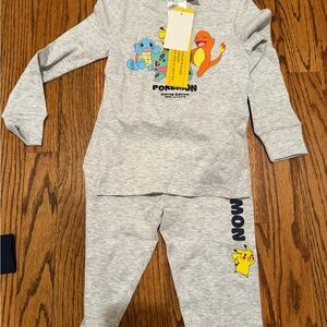 H&M Light Gray Pokémon Pajama Set